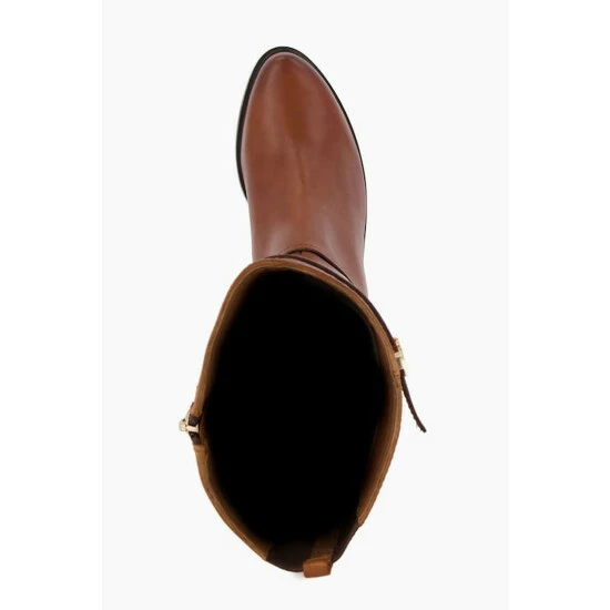 Dune London Brown Wf Tap Buckle Trim High Boots 6 Dune London Brown Wf Tap Buckle Trim High Boots - Image 4