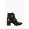 Dune London Black Paxtone Buckle Detail Heeled Hiker Boots -Dune London Sales unnamed file 1847