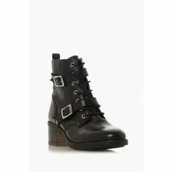Alternative view of Dune London Black Paxtone Buckle Detail Heeled Hiker Boots