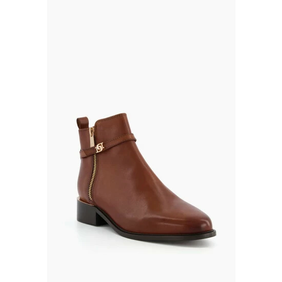 Dune London Pap Buckle Trim Brown Ankle Boots 4 Dune London Pap Buckle Trim Brown Ankle Boots - Image 2