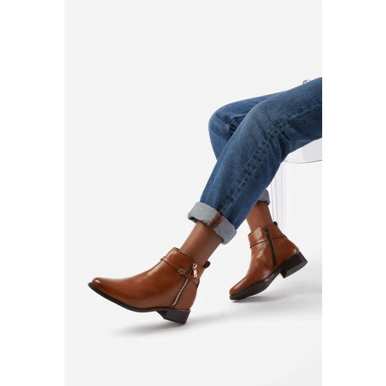 Dune London Pap Buckle Trim Brown Ankle Boots 7 Dune London Pap Buckle Trim Brown Ankle Boots - Image 5