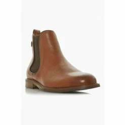 Dune London Character Tan Brown Leather Chelsea Boots