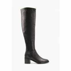 Dune London Black Trinny Block Heel Otk Boots