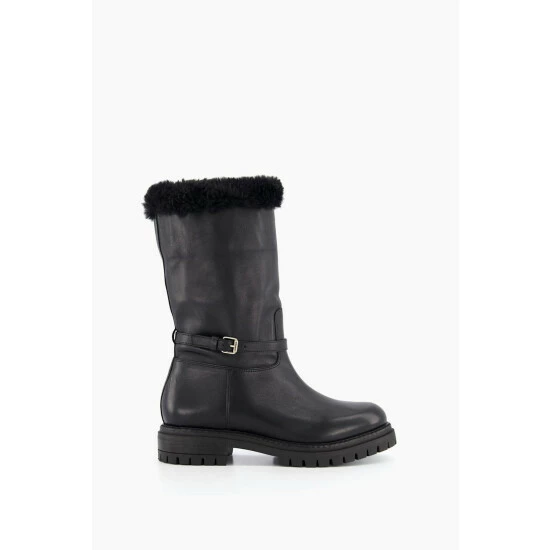 Dune London Black Regents Faux Fur Trim Calf Boots 3 Dune London Black Regents Faux Fur Trim Calf Boots