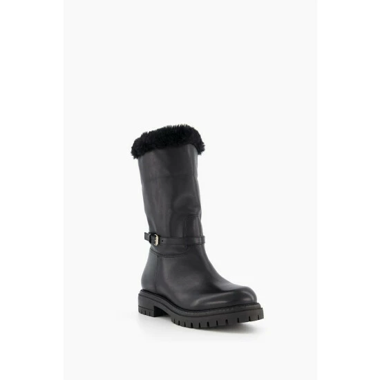 Dune London Black Regents Faux Fur Trim Calf Boots 5 Dune London Black Regents Faux Fur Trim Calf Boots - Image 3