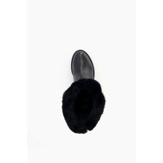 Dune London Black Regents Faux Fur Trim Calf Boots 6 Dune London Black Regents Faux Fur Trim Calf Boots - Image 4