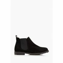 Alternative view of Dune London Black Pedal Faux Fur Lined Cropped Low Boots