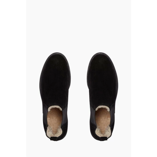 Dune London Black Pedal Faux Fur Lined Cropped Low Boots 5 Dune London Black Pedal Faux Fur Lined Cropped Low Boots - Image 3