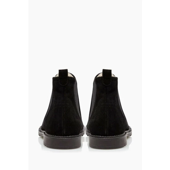 Dune London Black Pedal Faux Fur Lined Cropped Low Boots 6 Dune London Black Pedal Faux Fur Lined Cropped Low Boots - Image 4