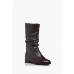 Alternative view of Dune London Rosalindas Black Wide Fit Ruched Calf Boots