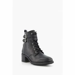 Alternative view of Dune London Black Paxan Buckle Detail Heeled Boots