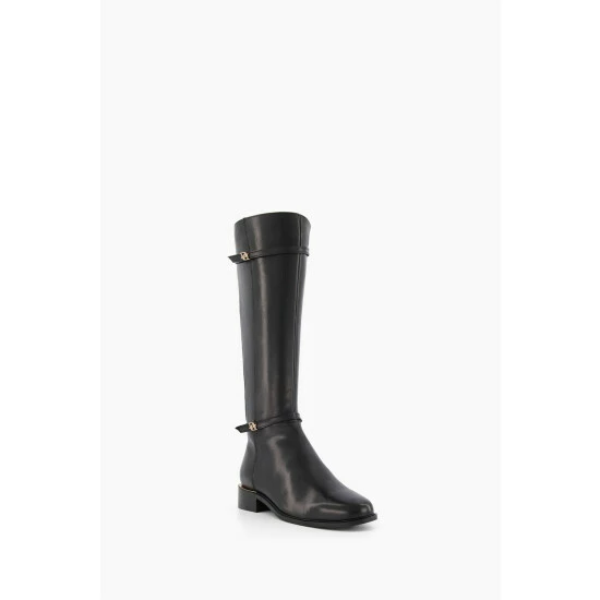 Dune London Black Wf Tap Buckle Trim High Boots 4 Dune London Black Wf Tap Buckle Trim High Boots - Image 2