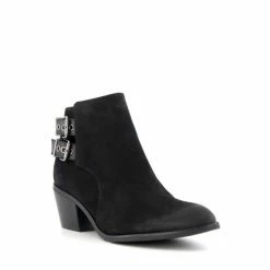 Alternative view of Dune London Black Pinna Double Buckle Western Boots