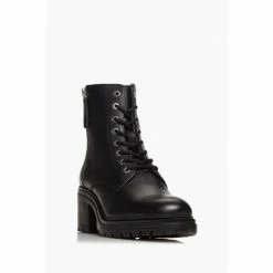 Alternative view of Dune London Black Paiton T Zip Detail Block Heel Biker Boots