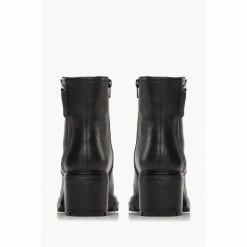 Dune London Black Paiton T Zip Detail Block Heel Biker Boots -Dune London Sales unnamed file 1986