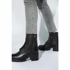 Dune London Black Paiton T Zip Detail Block Heel Biker Boots -Dune London Sales unnamed file 1987