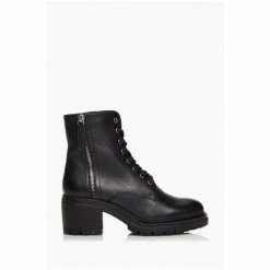 Dune London Black Paiton T Zip Detail Block Heel Biker Boots -Dune London Sales unnamed file 1988