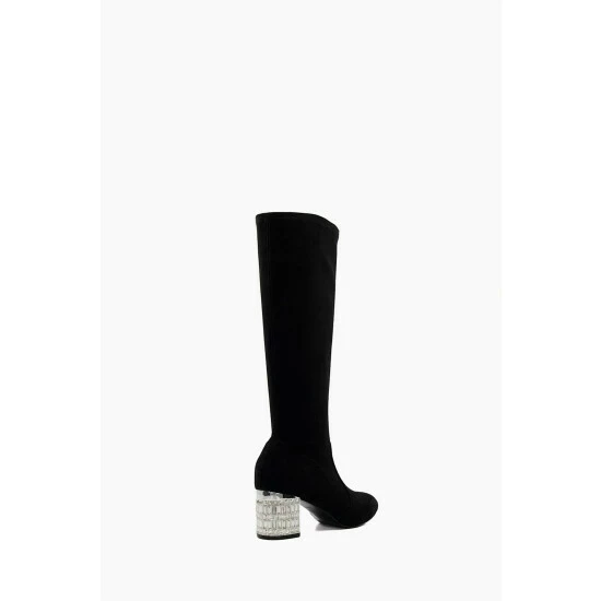 Dune London Starlet Jewel Heel High Leg Black Boots 4 Dune London Starlet Jewel Heel High Leg Black Boots - Image 2
