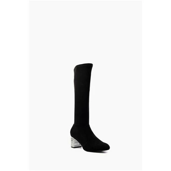 Dune London Starlet Jewel Heel High Leg Black Boots 8 Dune London Starlet Jewel Heel High Leg Black Boots - Image 6