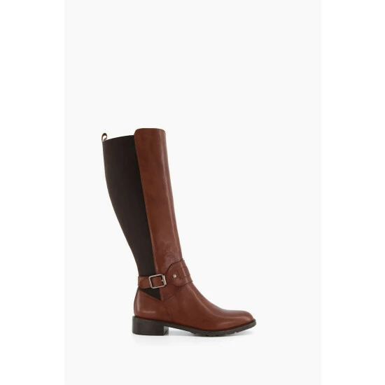 Dune London Treasury Harness Detail High Brown Boots 3 Dune London Treasury Harness Detail High Brown Boots