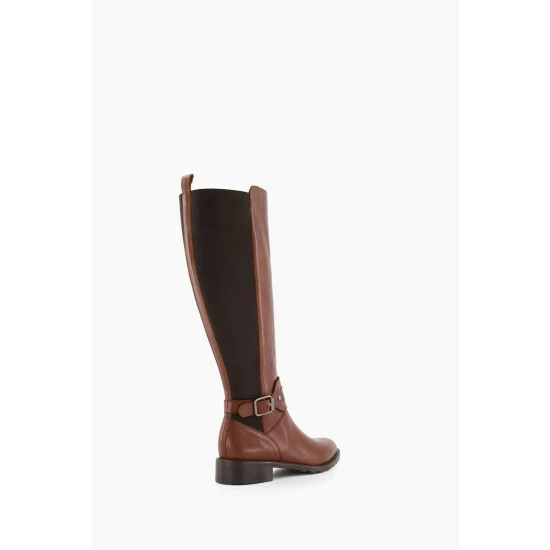 Dune London Treasury Harness Detail High Brown Boots 4 Dune London Treasury Harness Detail High Brown Boots - Image 2