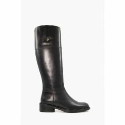 Dune London Tonia Black Two Tone Riding Boots