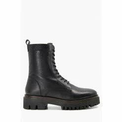 Dune London Picante Welt Detail High Black Ankle Boots