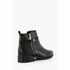 Dune London Black Wf Pap Buckle Trim Ankle Boots -Dune London Sales unnamed file 2038