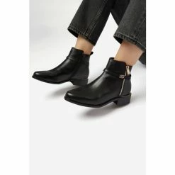 Dune London Black Wf Pap Buckle Trim Ankle Boots -Dune London Sales unnamed file 2040