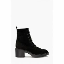 Dune London Pastel Suede Lace Up Black Heeled Boots -Dune London Sales unnamed file 2063