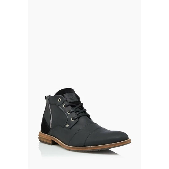 Dune London Capitals Black Casual Zip Detail Lace Up Boots 4 Dune London Capitals Black Casual Zip Detail Lace Up Boots - Image 2