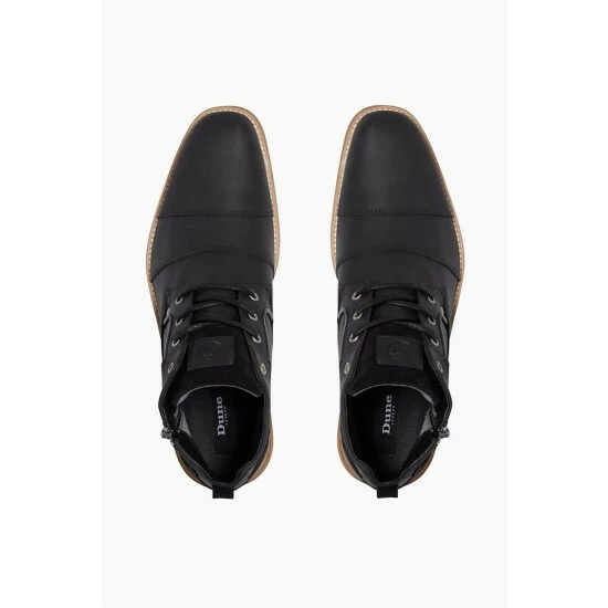 Dune London Capitals Black Casual Zip Detail Lace Up Boots 5 Dune London Capitals Black Casual Zip Detail Lace Up Boots - Image 3