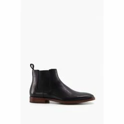 Dune London Market Natural Sole Black Chelsea Boots
