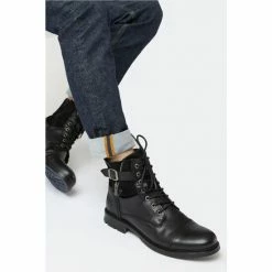 Dune London Black Call Casual Buckle Detail Ankle Boots -Dune London Sales unnamed file 2098