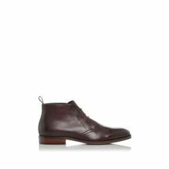 Dune London Brown Marvinn Smart Chukka Lace-Up Boots