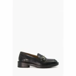 Dune London Black Grid Branded Trim Loafers