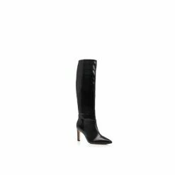 Dune London Black Spice Pointed Stiletto Knee High Heeled Boots -Dune London Sales unnamed file 2140