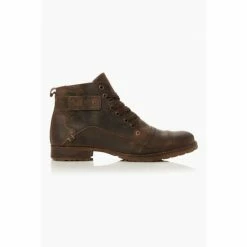 Alternative view of Dune London Simon Dark Brown Heavy Duty Leather Ankle Boots