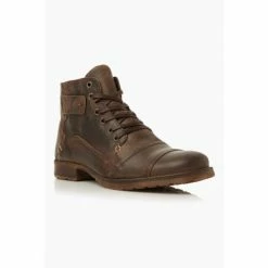 Dune London Simon Dark Brown Heavy Duty Leather Ankle Boots -Dune London Sales unnamed file 2167