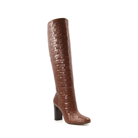 Dune London Sonoma Weave High Leg Brown Boots 4 Dune London Sonoma Weave High Leg Brown Boots - Image 2