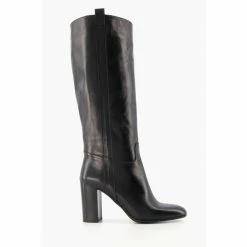 Dune London Selene Black Pull On Heel Boot