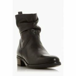 Alternative view of Dune London Black Pagerss 2 Ruched Low Block Heel Ankle Boots