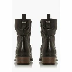 Dune London Black Pagerss 2 Ruched Low Block Heel Ankle Boots -Dune London Sales unnamed file 2214