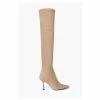 Dune London Natural Sibella Flare Heel High Leg Boots -Dune London Sales unnamed file 2217