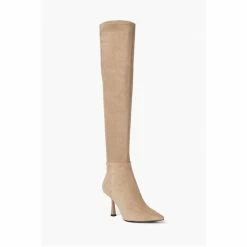 Alternative view of Dune London Natural Sibella Flare Heel High Leg Boots