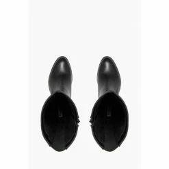 Dune London Black Taxi Refined Buckle Strap Knee High Zip Up Boots -Dune London Sales unnamed file 2226