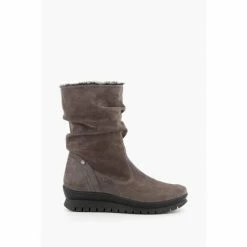 Dune London Grey Rafikii Water Resistant Faux Fur Boots