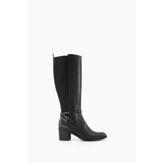 Dune London Taxie Classic Black Block Heel Boots 3 Dune London Taxie Classic Black Block Heel Boots