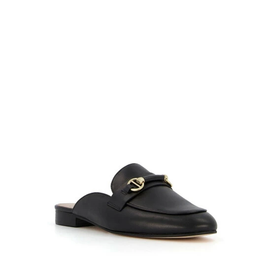 Dune London Black Glowin Snaffle Trim Backless Loafers 3 Dune London Black Glowin Snaffle Trim Backless Loafers
