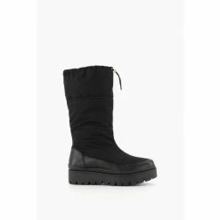 Dune London Black Remmie Padded Nylon Wedge Boots